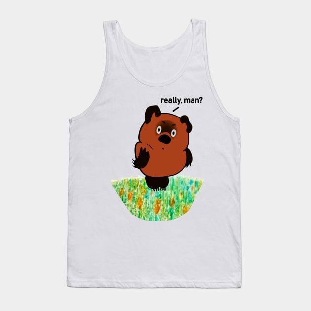 Winnie the Pooh from the USSR Tank Top by MushroomEye